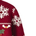 thumbnail image 4 of HILEELANG little Boy Girl Christmas Sweater Knit Pullover Crewneck Wine Red Snow Elk Deer Sweatshirts Holiday Sweater 5-6T, 4 of 8