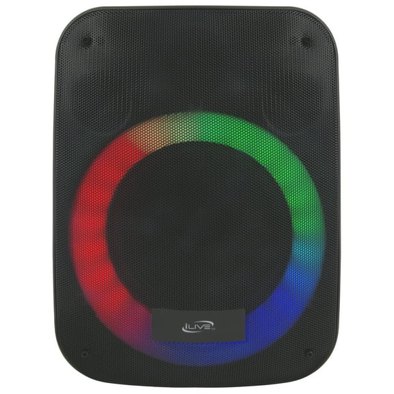 iLive Wave LED Lighting Bluetooth Portable Speaker, Black, ISB273B