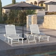 thumbnail image 5 of Flash Furniture Monterey Set of 2 Adjustable Adirondack Loungers with Cup Holders- All-Weather Indoor/Outdoor HDPE Lounge Chairs in White, 5 of 13