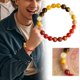 thumbnail image 3 of Pulsera natural de cinco cristales con cuarzo rutilado, ojo de tigre y piedras. Equilibra la energía y atrae la riqueza. Cadena para la mano para hombres y mujeres., 3 of 7