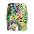 thumbnail image 4 of Picia Watercolor Blooming Cactus Pajama Shorts for Men, Men's Pajama Bottoms, Sleepwear,Short Pajama Pants-Large, 4 of 9