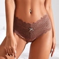 thumbnail image 3 of Gibobby Ropa Interior dama Logo personalizado, Tangas a rayas cintura , Bikini , tangas personalizadas, ropa interior mujer, bragas, Tanga algodón （Café， XL), 3 of 4