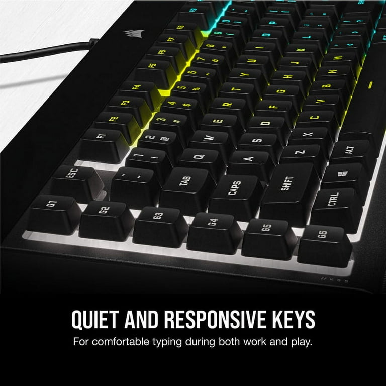 Corsair K55 RGB Pro Gaming Keyboard - Dynamic RGB Backlighting, Six Macro  Keys with Elgato Stream Deck Software Integration 