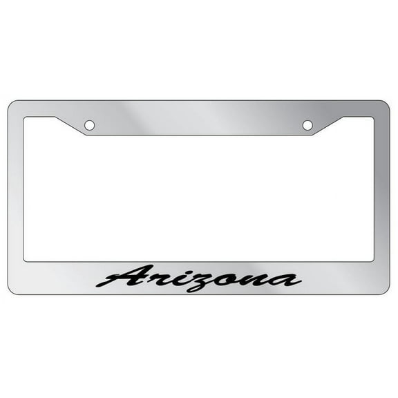 Arizona Script Chrome Plastic License Plate Frame EBS