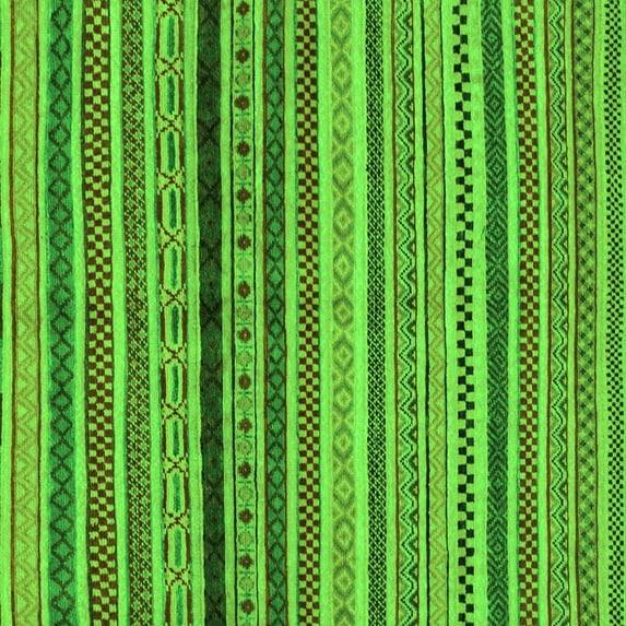 Ahgly Company Indoor Square Oriental Green Modern Area Rugs, 5' Square