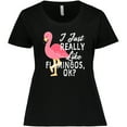 thumbnail image 3 of Inktastic I Just Really Like Flamingos Ok with Pink Flamingo Women's Plus Size T-Shirt, 3 of 5