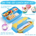 thumbnail image 3 of Caja de Almuerzo Bento QQKO con 4 Compartimentos + Accesorios 1.2L Azul, 3 of 7