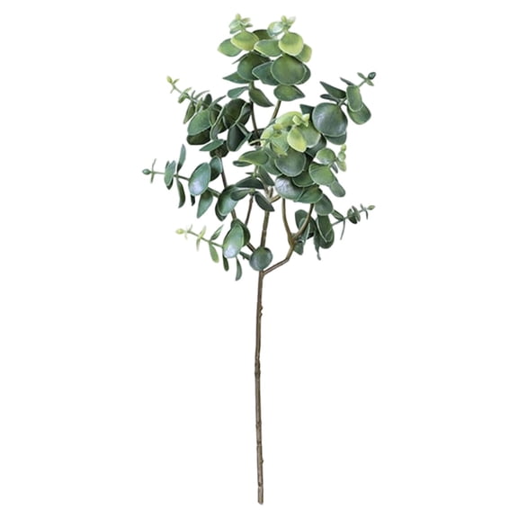 1Stem Flocked Eucalyptus Household Imitation Realistic Artificial Flowers For Wedding Decor (Color8)