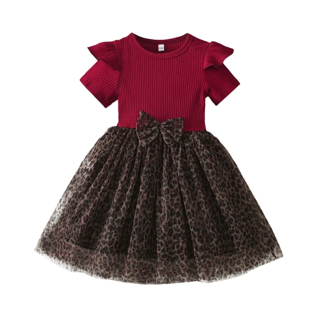 Robe Fille Volants Sans Manches Robe en Tulle Robe d'Été Fille Robe de Demoiselle d'Honneur Tenues Bébé Fille 6-12 Mois Mode Filles