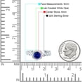 thumbnail image 5 of Art Deco Hexagon Round Ring Blue Sapphire CZ 925 Sterling Silver Size 7, 5 of 7