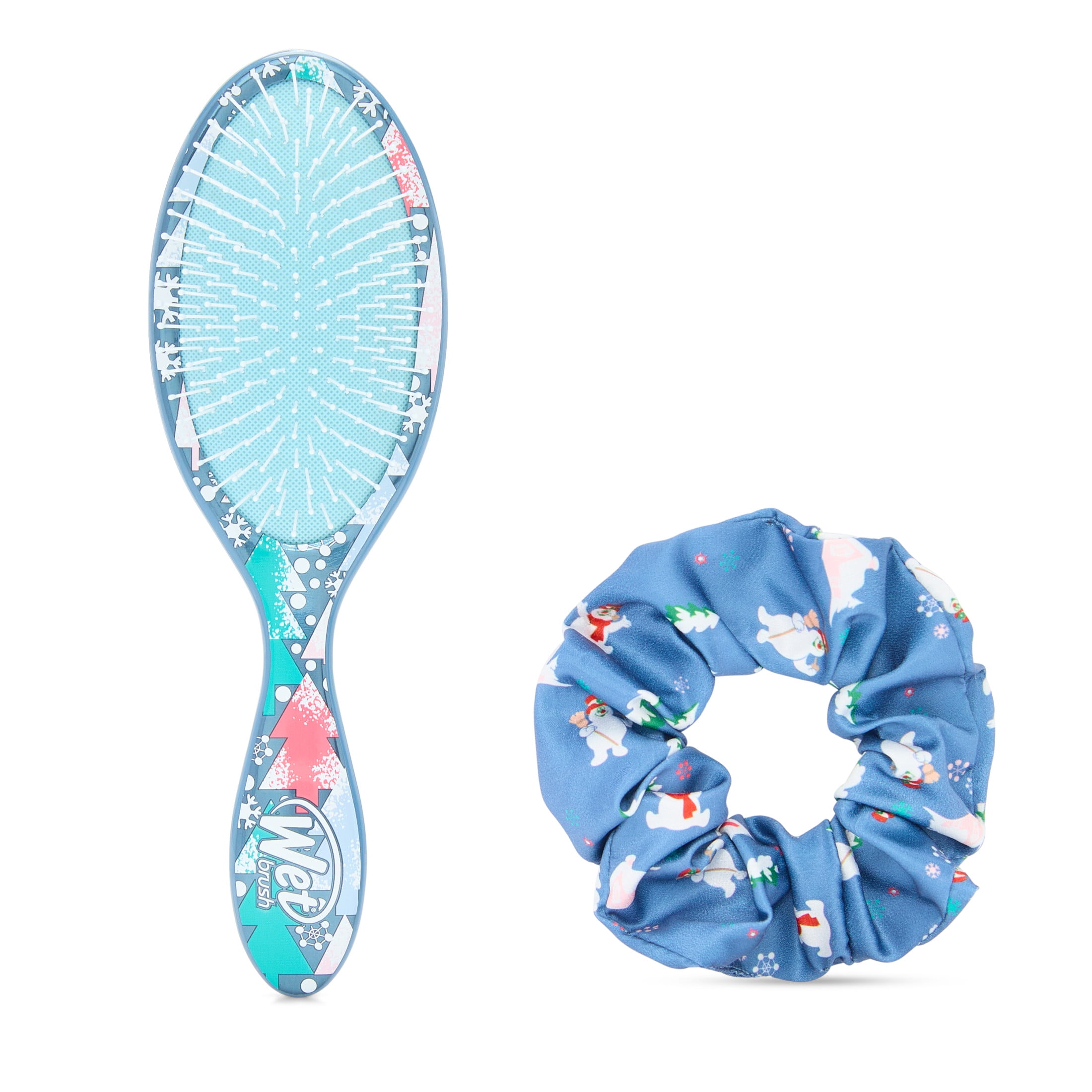 Wet Brush, Hair Detangler Brush & Satin Scrunchie Set, Emerald