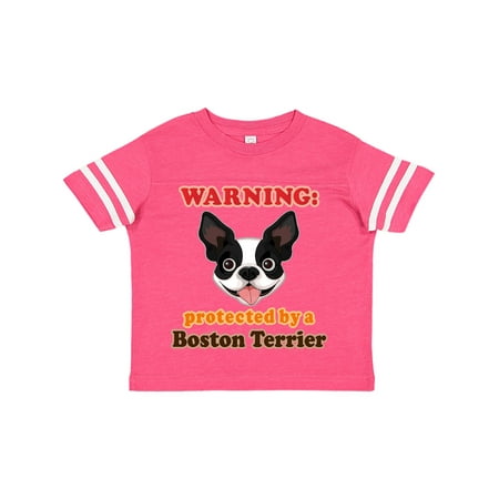 

Inktastic Boston Terrier Dog Protected by Gift Toddler Boy or Toddler Girl T-Shirt