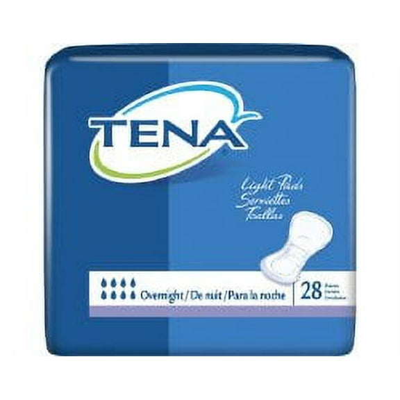 TENA Light Overnight Bladder Control Pad 16 Inch Length Heavy Absorbency Dry-Fast Core One Size Fits Most Unisex Disposable, 47809 - Case of 84