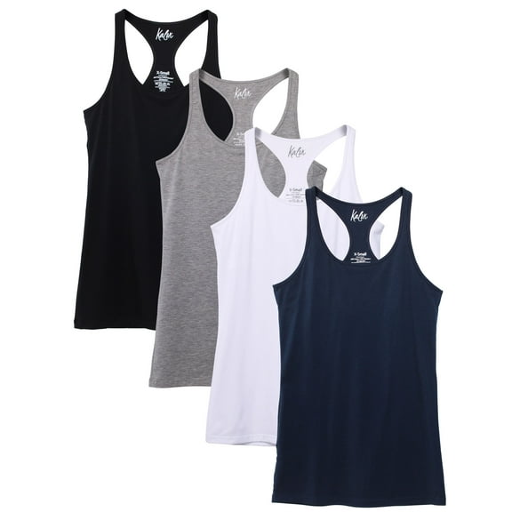 Kalon Women's 4-Pack Racerback Shelf Bra Camisole Base Layer