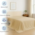 thumbnail image 3 of Amay Premium Organic Cotton Flat Sheet, 500 Thread Count Luxury Top Sheet, Cooling & Durable Bedding Sheets, Short Queen, Beige (90" x 102") 1 Piece, 3 of 7