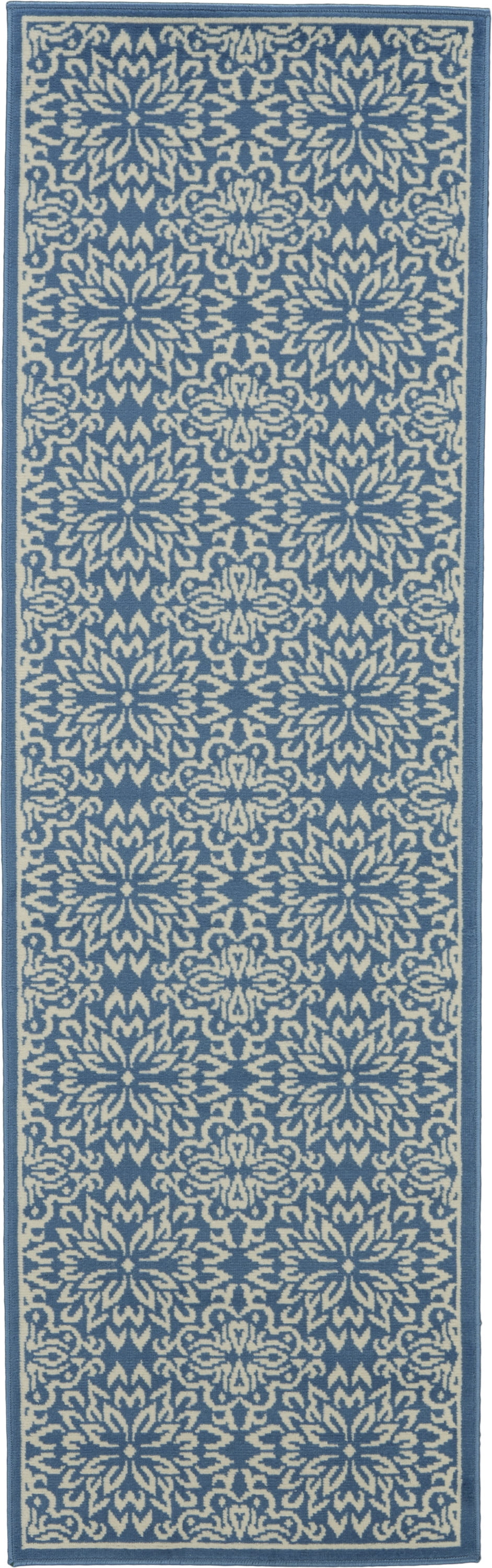 Walmart Bliss Modern Floral Ivory/Blue 2'3" x 7'3" Area Rug, (2' x 7')
