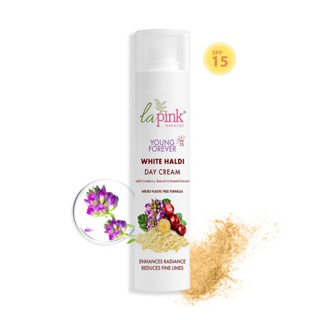 La Pink Young Forever Day Cream | 100% Microplastic Free Formula | White Haldi | For All Skin Types | 50G
