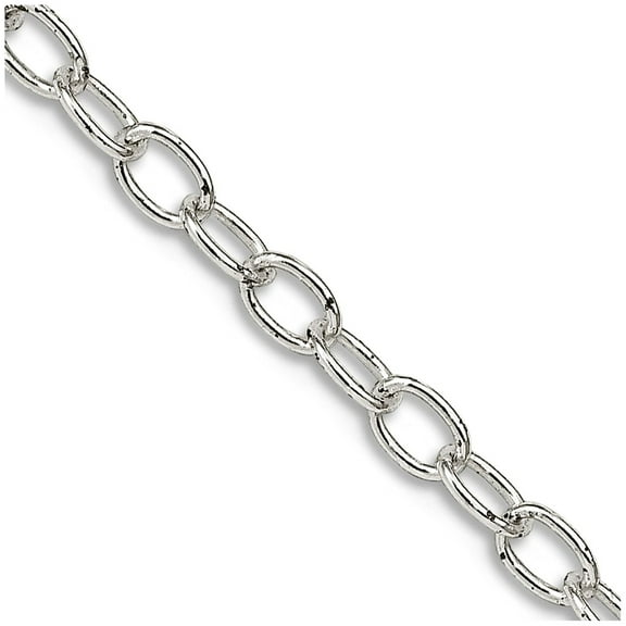 925 Sterling Silver 3.40mm Oval Cable Chain Necklace 30 Inch Chain Necklace for Women and Men