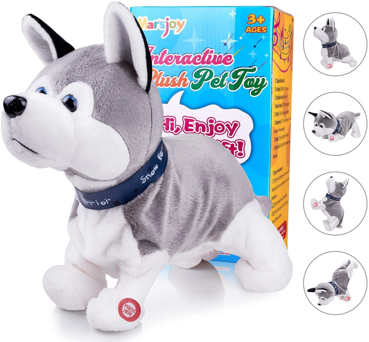 Husky Robot Toy Dog Electronic Dog Toy, Plush Stuffed Animal Dog Toy