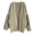 thumbnail image 4 of Pyhlmscde Women's Autumn And Winter Wear V Neck Knitted Cardigan, Knit Cardigan, Chunky Cardigan, Flannel Shirt Women, 4 of 6