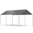 thumbnail image 5 of U-HOMY 10x20 FT Portable Outdoor Garage (Grey/White) - Heavy Duty Carport with UV Protected Tarp Shelter Cover for Car & Boat, 5 of 7