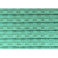 thumbnail image 1 of Ahgly Company Machine Washable Indoor Rectangle Abstract Turquoise Blue Modern Area Rugs, 8' x 12', 1 of 4