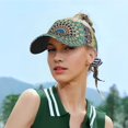 thumbnail image 6 of Daiia Round Mandala1 Pattern Sport Sun Visor Hats Visor Cap Adjustable Empty Top Baseball Cap Cotton Ball Caps for Women and Men, 6 of 8