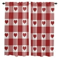 thumbnail image 2 of Red Heart Plaid Love Curtains Home Decor Living Room Kitchen Balcony Room Window Curtain Bedroom Patio Decoration, 2 of 7