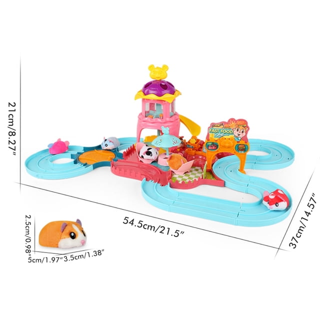 Pista de carreras para hámster, juego de juguetes para niños, juego de hámster eléctrico, juguetes para niños, regalo educativo para Navidad y cumpleaños