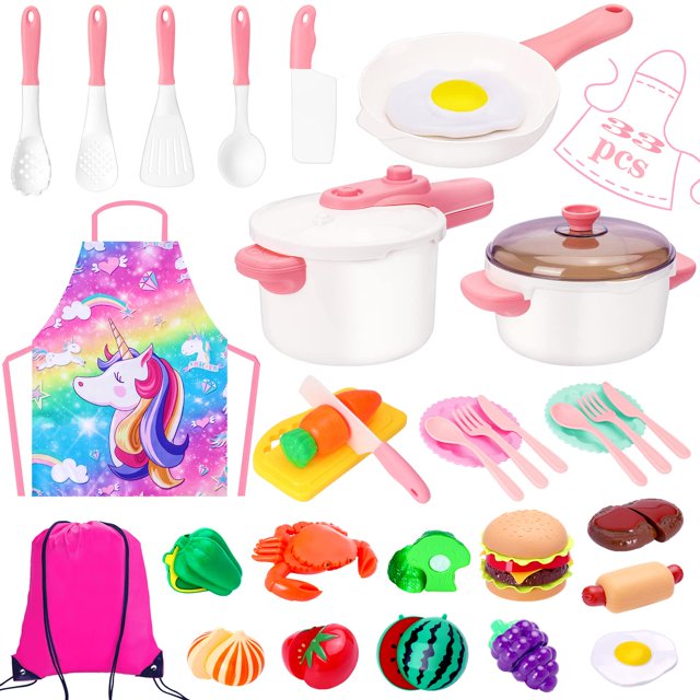 Set de accesorios de cocina Kids Play Meaicezli con comida falsa