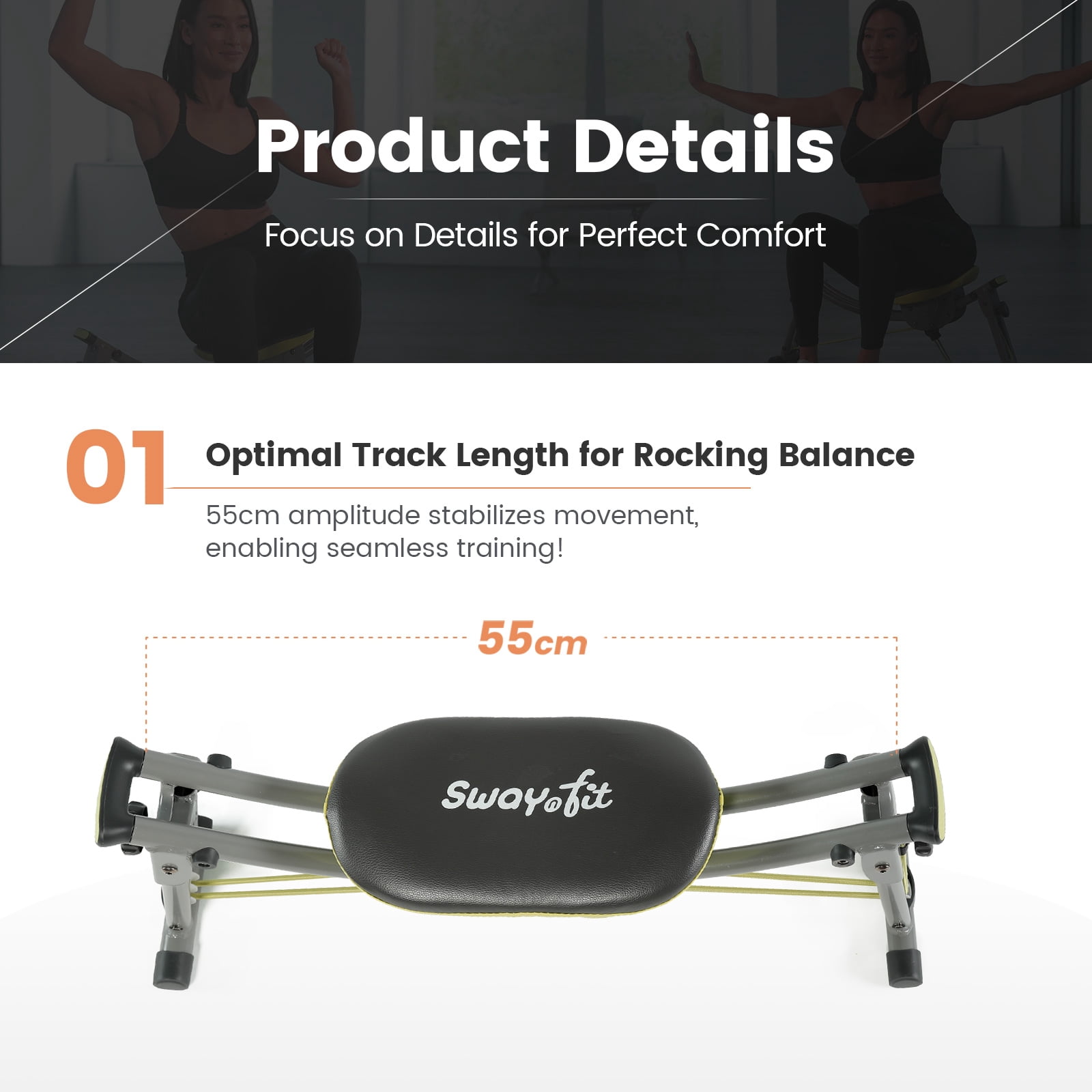 Wonder Core Sway N Fit Hip Thrust & Ab Machine with Sway Motion, Multipurpose Glute Trainer for Butt Lifting, Waist Toning & Home Fitness