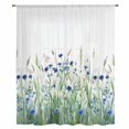 thumbnail image 2 of Navy Blue Wildflowers Sheer Curtains 63 Inches Long, Spring Pastoral Botanical Floral Light Filering Curtains, Breathable Simi Curtain Privacy Drapes for Living Room Bedroom Window Treatment, 2 of 9