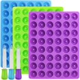 thumbnail image 1 of Paquete de 3 moldes de silicona para mini donuts YONGSHENG con goteros adicionales azul morado verde, 1 of 5