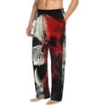 thumbnail image 6 of Salouo Red And White Screaming Demon Skull Print Pajama Pants for Men, Lounge Pants Elastic Waistband Casual Men's sleepwear Loungewear Sleep Pajama Pant -Small, 6 of 7