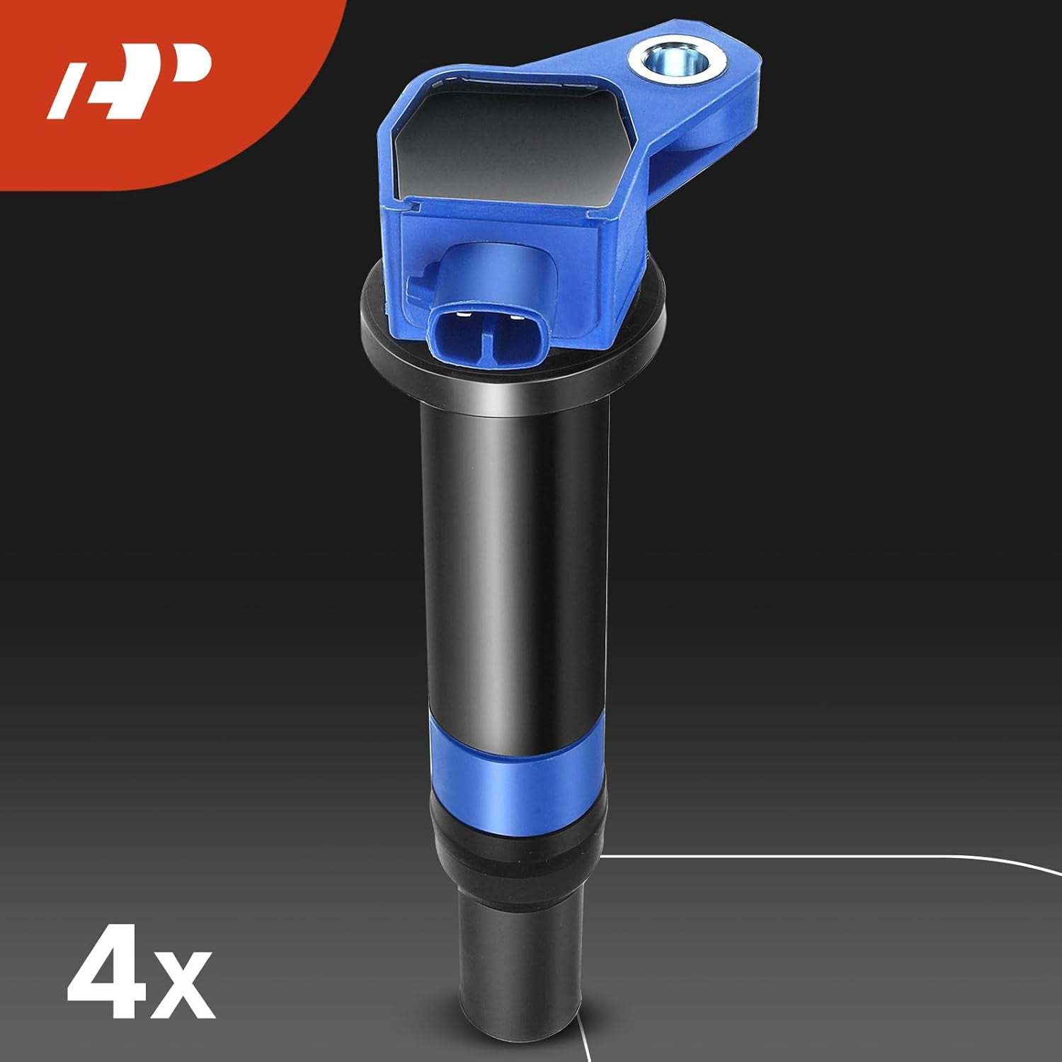 A-Premium Set of 4 (Blue) Ignition Coil Pack and Iridium Spark Plugs Compatible with Hyundai Accent 2006-2011 & Kia Rio Rio5 2006-2011, 1.4L 1.6L