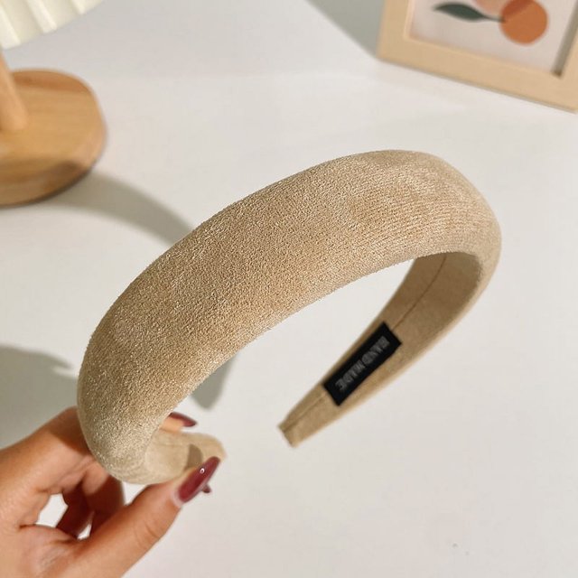 Diadema marrón de otoño e invierno para mujer, paquete de cabello con calavera alta, banda para el cabello a presión superior que combina con el tocado de horquilla para viajes al aire libre