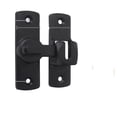 thumbnail image 2 of Barn Door Lock Hardware, 90/180 Degree Flip Gate Latch, Heavy-Duty Door Lock for Sliding Doors, Cabinet Window Bathroom Garden, No-Drill Installation Black, 2 of 4