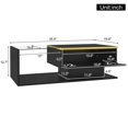 thumbnail image 4 of 35.4 Inch High-Gloss Black Coffee Table with Glass & LED Effect – Modern Side/Coffee Table for Living Room, 4 of 9