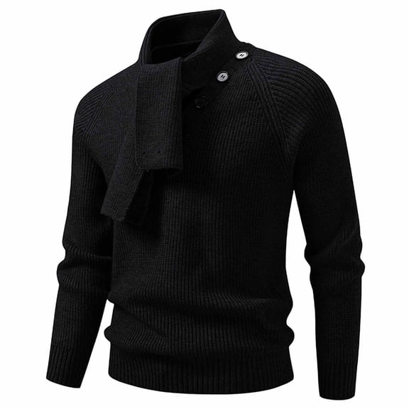 Ugly Christmas Sweaters For Men Winter Sweater Coat With Detachable Scarf Soft Knit Fabric Long Sleeve Pullover Comfortable Warm Outerwear For Casual Fall And Cold Weather Wear