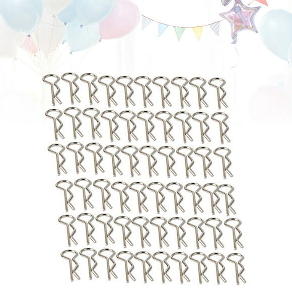 HAMPPLIES 100Pcs Essential Part of Car Toy Silver Buckles for Model Car Body Shell 3.7in x 2.8in x 0.4in