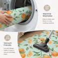 thumbnail image 5 of Washable Round Rugs 3ft Oranges Fruits Circle Rug Non-Slip Soft Non-Shedding Low-Profile White Florals Farmhouse Green Leaves Small Area Rug Carpet for Living Room Bedroom Dining Room Home Decor, 5 of 8
