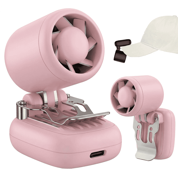 Rechargeable Clip-On Hat Fan, 3-Speed Portable Personal Fan for Baseball Caps, Visors, Travel, Sports & Outdoor Cooling