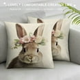 thumbnail image 3 of JEUXUS  Easter Bunny Throw Pillow Cover  Cute Rabbits Bunny Pillows Floral Easter Bunny Decor Throw Pillow Case Cushion Cover Decorations for Home Sofa Bed, 3 of 5
