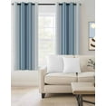 thumbnail image 2 of Blue Ombre Stripe Blackout Curtains 96 Inches Long for Bedroom, Farmhouse Simple Striped Thermal Insulated Room Darkening Black Out Window Curtain Panels Grommet Drapes for Living Room, 2 of 8