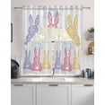 thumbnail image 2 of Happy Easter Bunny Kitchen Curtains Sets 24 Inch Length with Valance, Farmhouse Stripes Polka Dot Rabbits Swag Valances and Tiers Curtain Set Drapes Swag Curtains for Living Room, Bathroom, Bedroom, 2 of 6