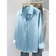 thumbnail image 5 of Karight Satin Blouses for Women Dressy Elegant Lapel Collar Button Down Dress Shirts Ladies Long Sleeve Business Casual Tops, 5 of 5
