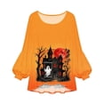 thumbnail image 6 of Sheghy Halloween Costumes for Women Dressy Tops for Women Crew Neck A-Line Button Front for Summer Orange M, 6 of 7