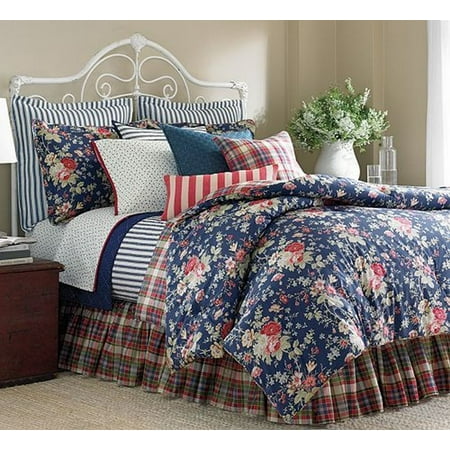 chaps home cape cod queen 4 pc reversible blue floral chaps home cape cod queen 4 pc reversible blue floral