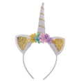 thumbnail image 2 of Diadema de Orejeras de Cuerno de de Tul Banda Floral de Lentejuelas Decoración de de Cosplay de Cumpleaños Gloria Diadema de niña, 2 of 9