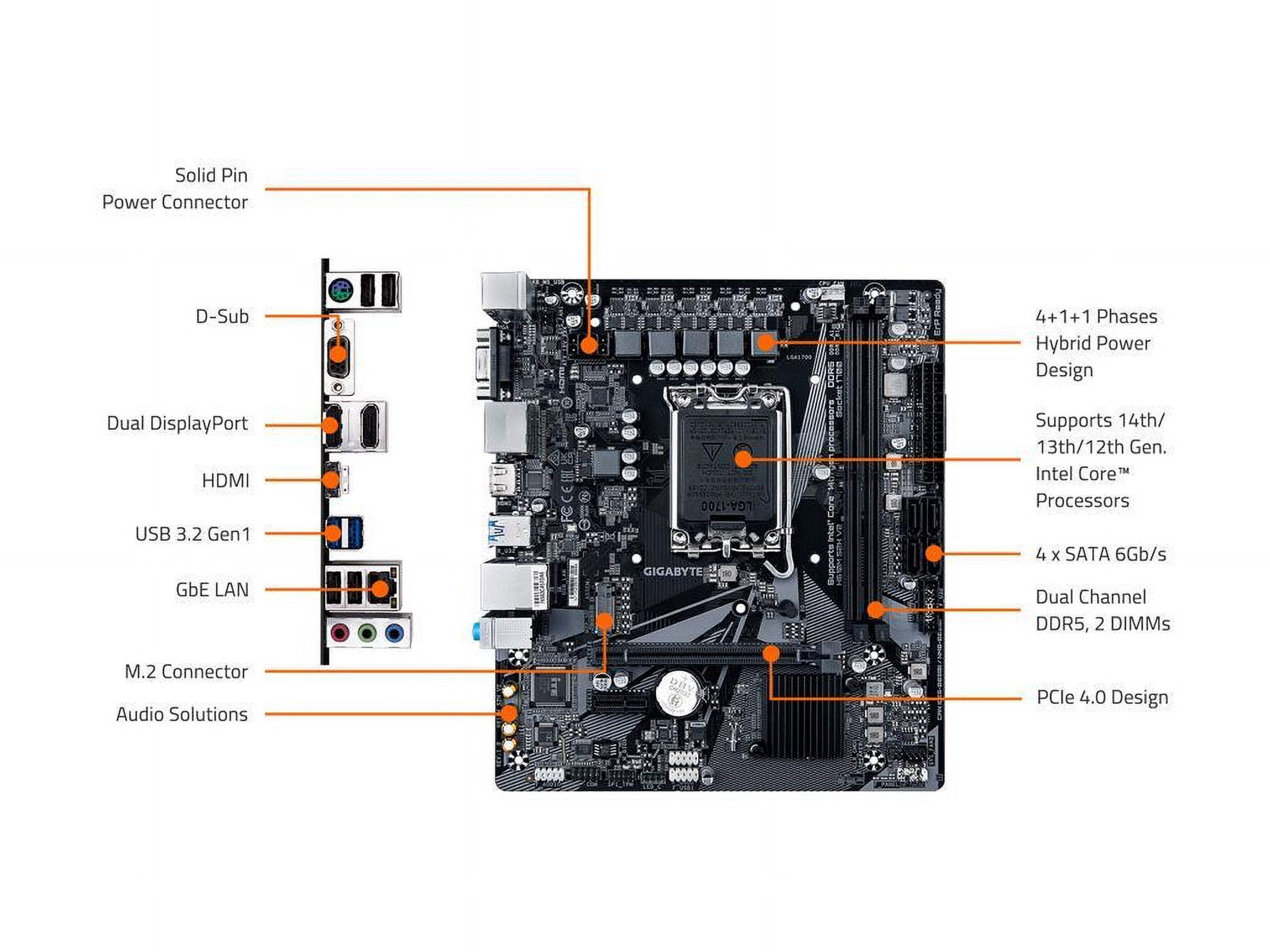 GIGABYTE H610MS2HV2 H610M S2H V2 Micro ATX Motherboard